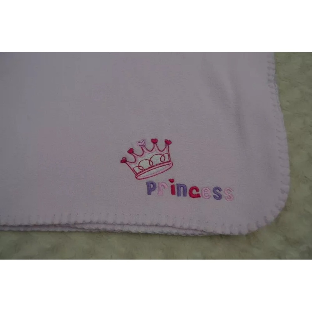Kidgets Princess Baby Blanket Pink Purple Tiara Crown Fleece Security Lovey